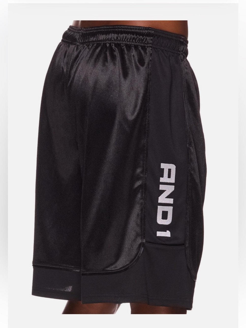 And1 Black Men's Athletic Basketball Shorts, Size Large